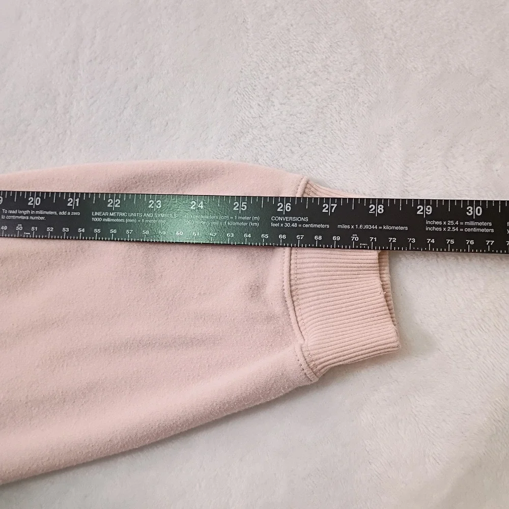 American Eagle Ahh-mazingly Soft Colorblock Raglan Sweatshirt Gray Pink Medium - Picture 9 of 14